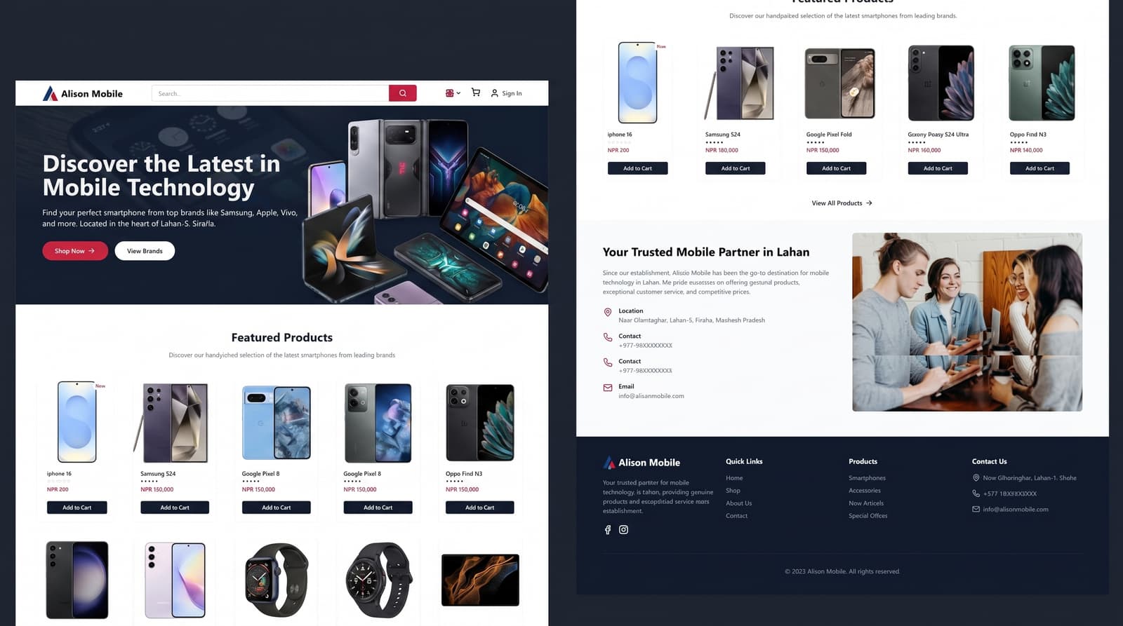Alison Mobile Ecommerce Website
