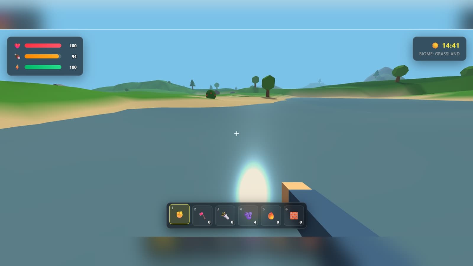 Gemini 3.8 Flash Grassland and Shoreline Biome with Procedural Lake Basin