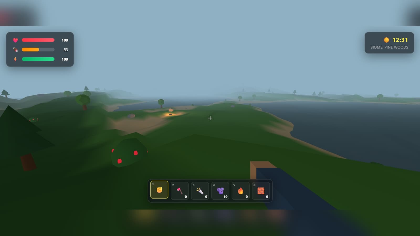 Gemini 3.8 Flash Pine Woods Biome and Horizon Fog