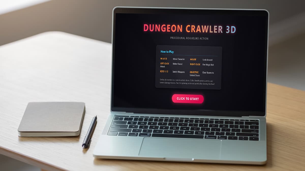 Gemini 3.1 Pro Coding Test: I Built a 3D Dungeon Crawler in Three.js — Three Rounds, Three Bugs, Three Real Fixes