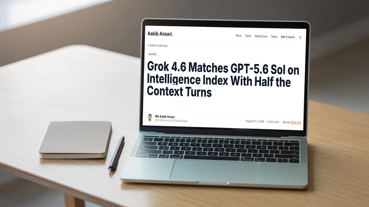 Grok 4.6 Matches GPT-5.6 Sol on Intelligence Index With Half the Context Turns