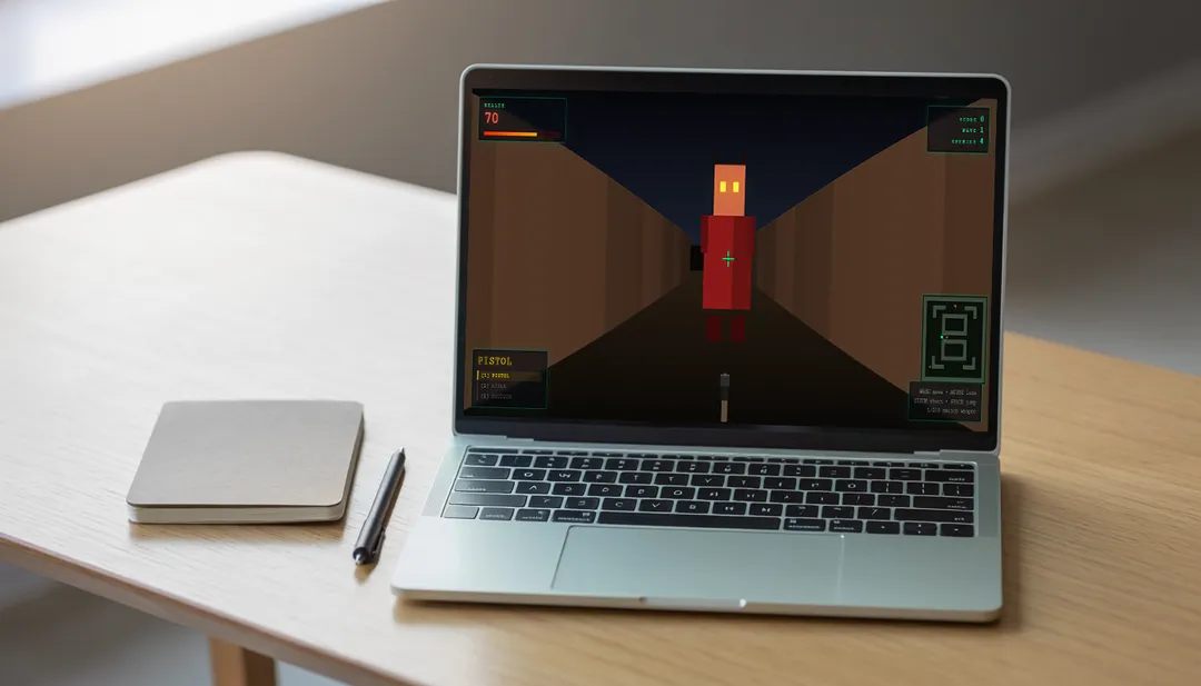 I prompted GLM 5.2 Deep Think Max to build a Retro Pseudo-3D Raycast FPS Game — 1,521 lines of vanilla JS in one shot